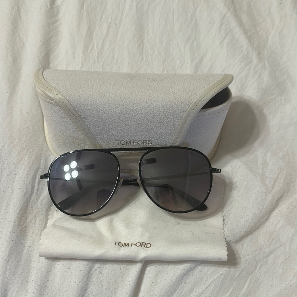 Tom Ford Dark Gray Aviator Sunglasses